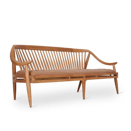 Modernes Sofa - VAKRA - ALANKARAM - Leder / mit Armlehnen / braun