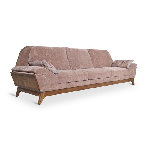 Klassisches Sofa - DOPPIO - ALANKARAM - Stoff / mit Armlehnen / mit Kissen