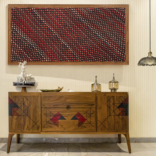 Möbeldekorplatte - INTARSIA - ALANKARAM - Wand / Teakholz / Mosaikoptik