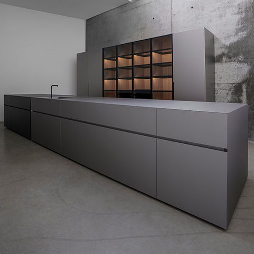 Edelstahl-Küche - M3 - Minimal Cucine - modern / Holz / anodisiertes Aluminium