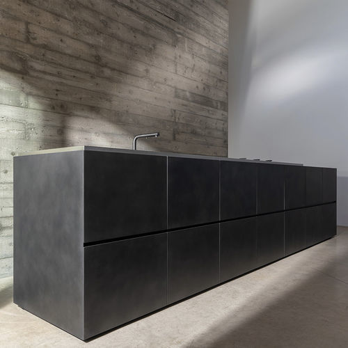Moderne Küche - M4 - Minimal Cucine - Holzfurnier / Kochinsel / ohne Griff