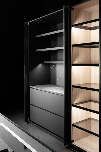 Moderner Lagerschrank für Küchen - M6  - Minimal Cucine - Holzfurnier / für Ofen