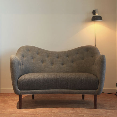 Sofa / skandinavisches Design - 46 - Finn Juhl - Stoff / Leder / weiß