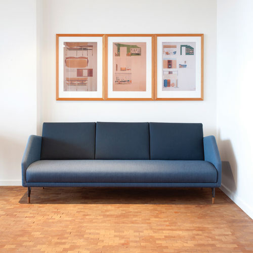 Sofa / skandinavisches Design - 53 - Finn Juhl - Stoff / mehrfarbig / blau