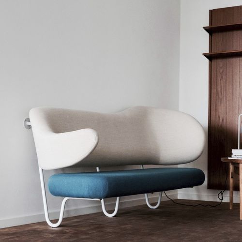Sofa / skandinavisches Design - WALL - Finn Juhl - Stoff / mehrfarbig / Stahl