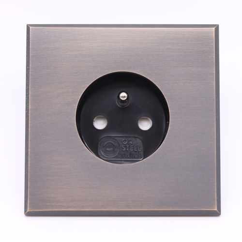 Elektrische Steckdose - COLLECTION EQUERRE - BRONZE ANTIQUE - MAISON ORSTEEL - wandmontiert / Unterputz / Messing