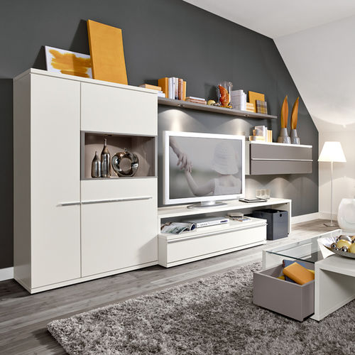 Moderne Wohnwand - KITO - Loddenkemper GmbH & Co. KG - lackiertes Holz