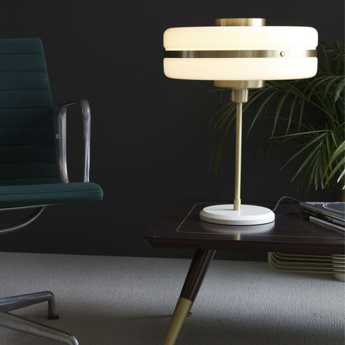 Tischlampe - MASINA - BERT FRANK - Messing / Opalglas / modern