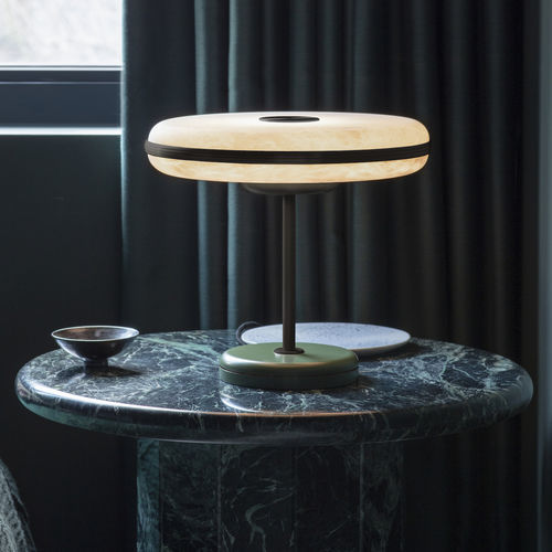 Tischlampe - BERAN  - BERT FRANK - Messing / Alabaster / modern