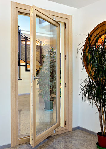 Fenstertür mit seitlicher Drehachse - EURONORM STANDARD - Molaro - Holz / mit Doppelverglasung