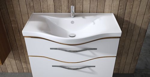 Einbauwaschbecken - BASIC SERIES - Lapino Ceramic - Keramik / mit integrierter Waschtischplatte / modern