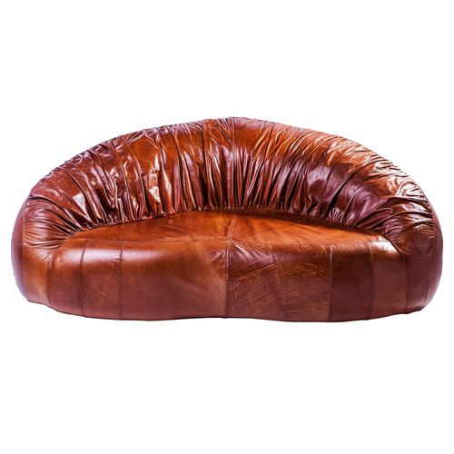 Halbrundes Sofa - PARIS - EGG DESIGNS - modern / Leder / rot