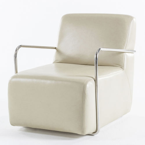 Moderner Sessel - SMOKING - EGG DESIGNS - Leder / Edelstahl / Contract