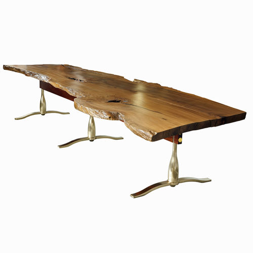 Esstisch / originelles Design - SLAB LIVE EDGE - EGG DESIGNS - Mahagoni / Messing / rechteckig