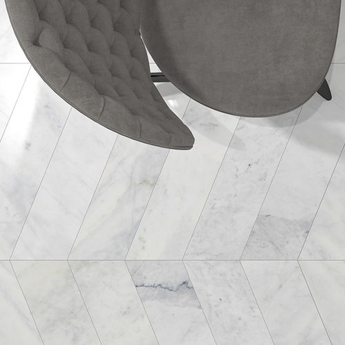 Marmorfliesen - MUGLA CHEVRON : 64 - Ionic Stone - poliert / für den Innenraum / bodenstehend