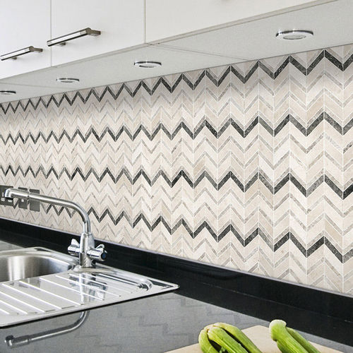 Marmor-Mosaikfliese - ELEGANT MIX CHEVRON - Ionic Stone - texturiert / für Küche / Wand
