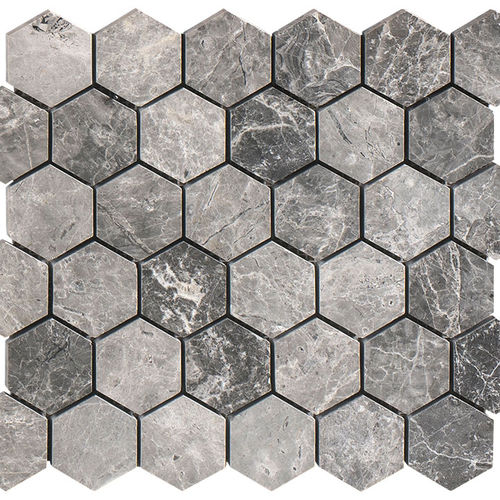 Marmor-Mosaikfliese - TUNDRA - Ionic Stone - texturiert / für den Innenraum / Wand