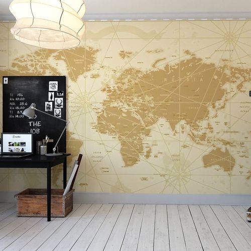 Klassische Tapete - STUDYING THE WORLD - HD WALLS - Vlies / Vinyl / Kartenmotiv