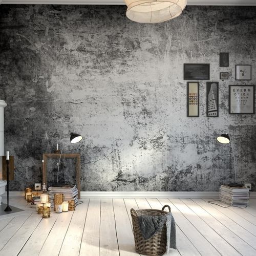 Moderne Tapete - WALL - HD WALLS - Vinyl / einfarbig / Betonoptik