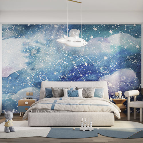 Moderne Tapete - GALAXBLUE-HDPG-09 - HD WALLS - Vlies / Vinyl / individuell gestaltbar