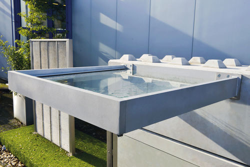 Vordach für Tür - TECTUS - Richard Brink GmbH & Co KG - Aluminium / Glas / flach