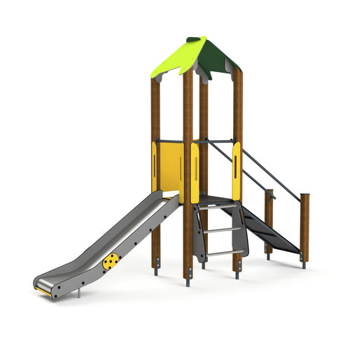Edelstahl-Spielplatzgerät - 10007 - Astrus Playgrounds - galvanisiertem Stahl / pulverbeschichteter Stahl / Holz