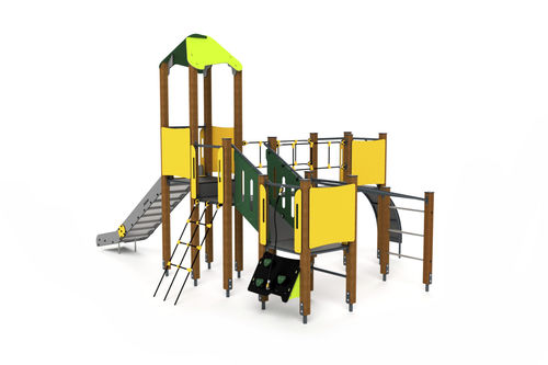 Stahl-Spielplatzgerät - 10016 - Astrus Playgrounds - Holz / HDPE / modular