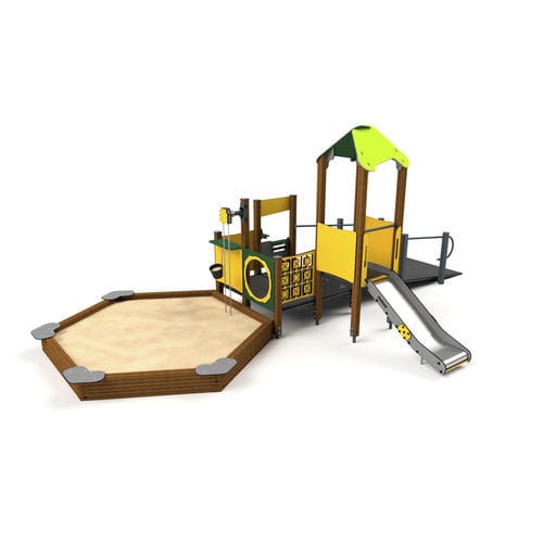 Metall-Spielplatzgerät - 10047 - Astrus Playgrounds - Holz / PEHD / modular