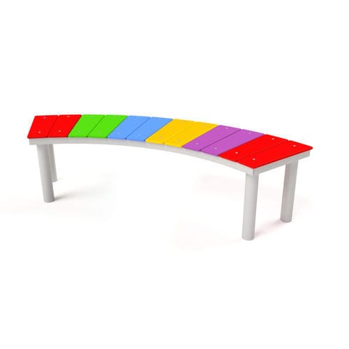 Moderne Bank für den öffentlichen Raum - 5018S - Astrus Playgrounds - Stahl / HDPE / ohne Rückenlehne