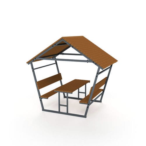 Moderne Tischgarnitur - 5023S - Astrus Playgrounds - Holz / Stahl / Garten