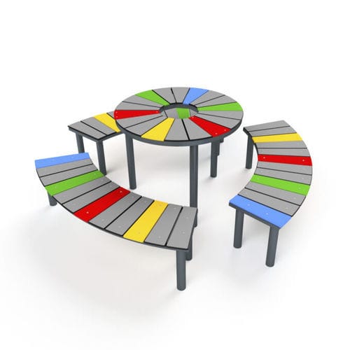 Moderne Tischgarnitur - 5019S - Astrus Playgrounds - Stahl / für Kinder / für Außenbereich