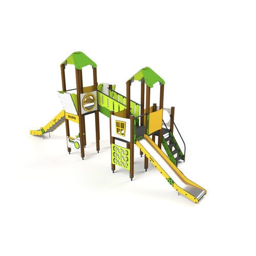 Stahl-Spielplatzgerät - 10018 - Astrus Playgrounds - Holz / PEHD / modular
