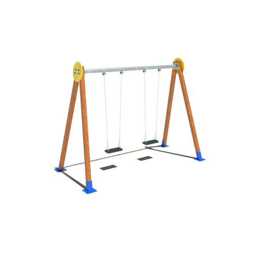 Schaukel / galvanisiertem Stahl - COLUMPIO - Grup Fabregas - Holz / Polyethylen / Spielplatz