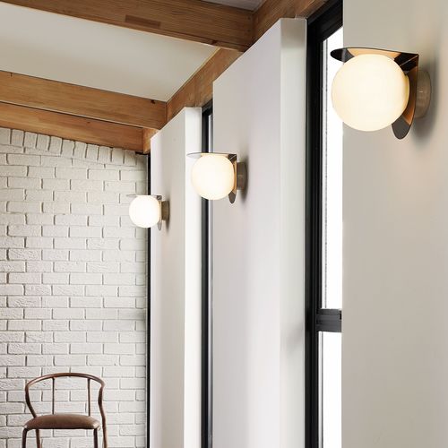 Moderne Wandleuchte - LONG HOUSE SOLID - Studio 19 - für den Innenraum / pulverbeschichteter Stahl / Eiche