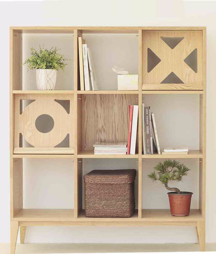 Modernes Bücherregal - GIOCCO  - Ziinlife - Eiche / Nussbaum