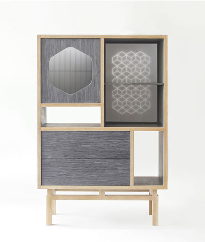 Hohes Sideboard - ENLIGHT - Ziinlife - modern / Eiche / Nussbaum