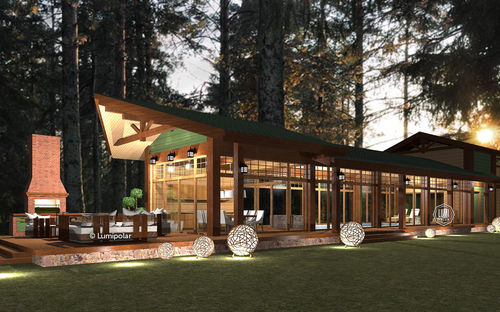 Fertigbau-Gebäude - CRYSOLITE 431 - Lumi Polar - Brettschichtholz / Holzkonstruktion / für Spa