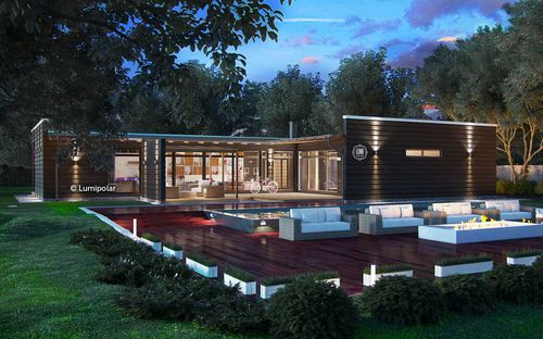 Fertigbau-Gebäude - AMANDA SAUNA 300 - Lumi Polar - Modul / Brettschichtholz / Holzkonstruktion
