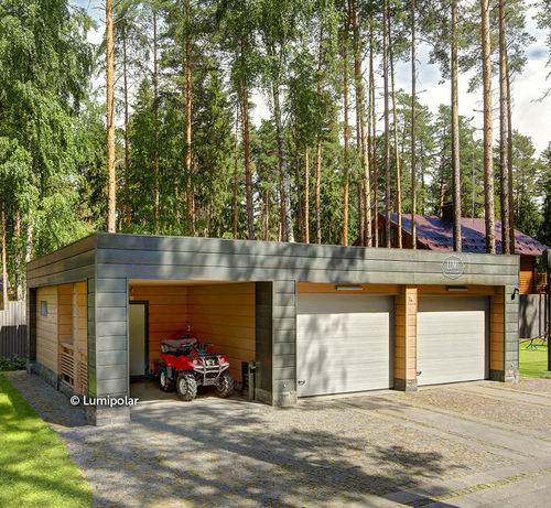 Fertigbau-Gebäude - PREMIER 135 - Lumi Polar - Brettschichtholz / Holzkonstruktion / für Garagen
