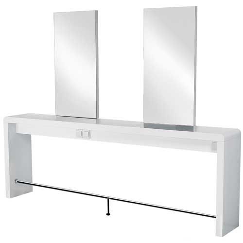 Moderner Schminktisch - REFLECTION II - Ayala - Laminat / für Frisörsalon / Zweisitzer