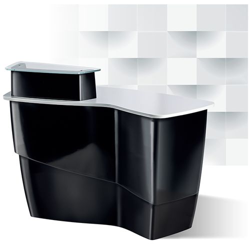 Holzfurnier-Empfangstheke - AMYRA - Ceriotti - Glas / Glasfaser / für Frisörsalon