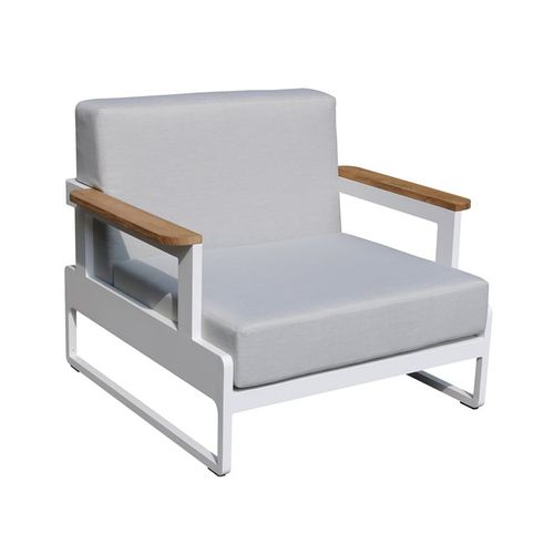 Moderner Sessel - CUBE - Pircher - Aluminium / mit abnehmbarem Kissen / grau