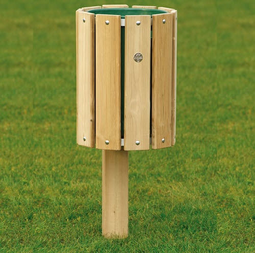 Park-Abfallbehälter - ORCHIDEA - Pircher - Einbau / Holz / ohne Deckel
