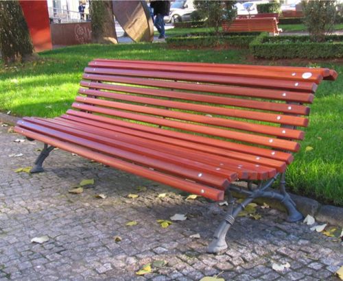 Klassische Bank für den öffentlichen Raum - ROMANTICO - Bragmaia - Holz / Gusseisen / mit Rückenlehne