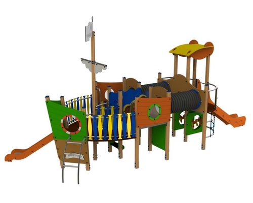 HDPE-Spielplatzgerät - LANCHA  - Bragmaia - Holz / Edelstahl