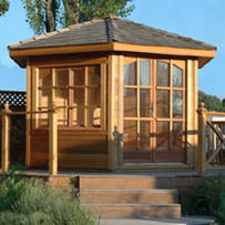 Garten-Blockhaus / rote Zeder - VERSAILLES  - Ambiances Bois - Douglas-Fichte / kesseldruckimprägnierte Fichte / traditionell