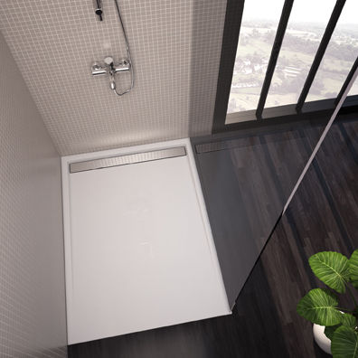 Rechteckige Duschwanne - SLOPE - Aquaestil plus - zum Aufstellen / extraflach / Gusseisen