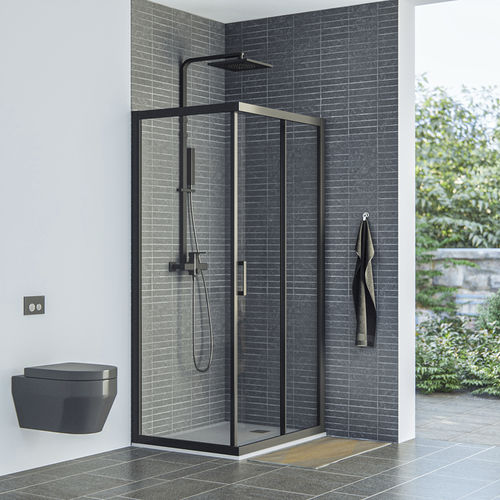 Festinstallierte Duschwand - SAVANA D+W - Aquaestil plus - Schiebe / für Eckeinbau / Hartglas