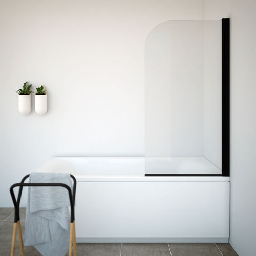 Feststehender Badewannen-Duschwand - TITAN I - Aquaestil plus - Hartglas / teilgerahmt