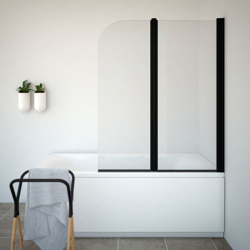 Feststehender Badewannen-Duschwand - TITAN II - Aquaestil plus - Hartglas / teilgerahmt